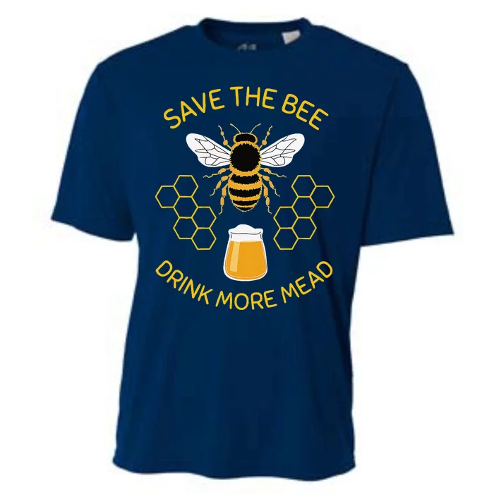 Save The Bees Drink More Mead Funny Craft Beer Brew Cooling Performance Crew T-Shirt