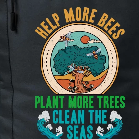 Save The Bees Trees And Oceans Earth Day Meaningful Gift Daily Commute Backpack