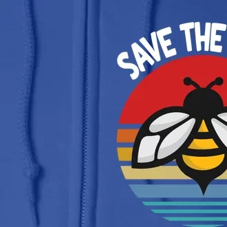 Save The Bees Gift Earth Day Environtal Gift Full Zip Hoodie