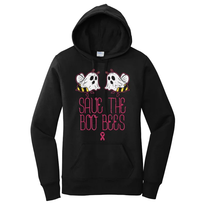 Save The Boobees Boo Bees Breast Cancer Halloween Women's Pullover Hoodie