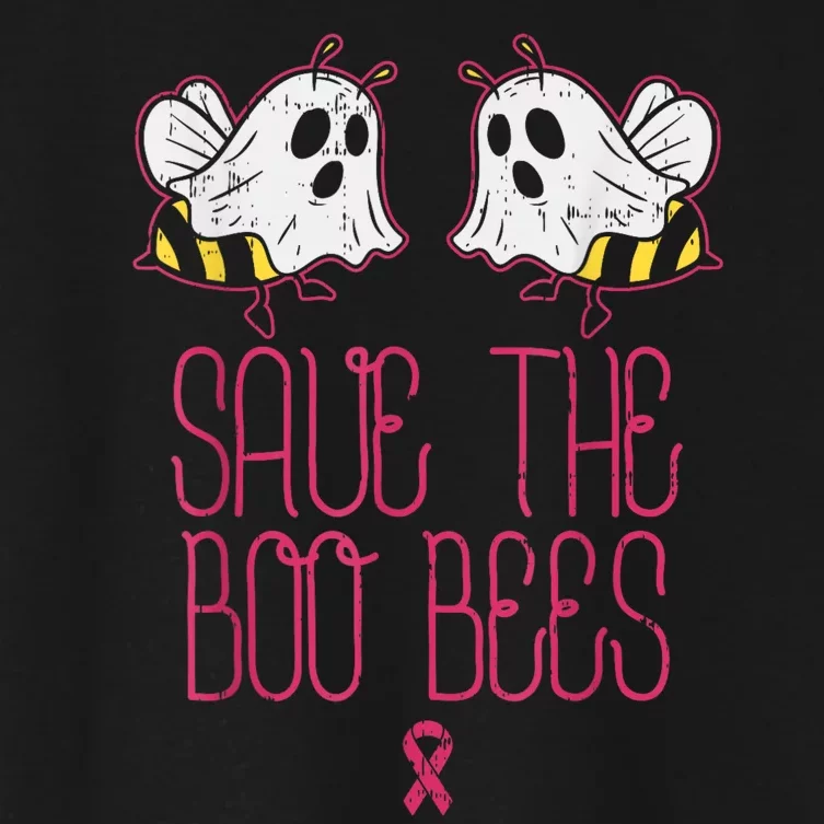 Save The Boobees Boo Bees Breast Cancer Halloween Women's Crop Top Tee