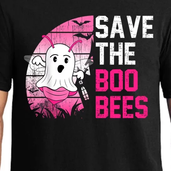 Save The Boobees Boo Bees Breast Cancer Halloween Pajama Set