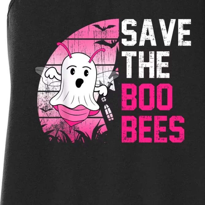 Save The Boobees Boo Bees Breast Cancer Halloween Women's Racerback Tank