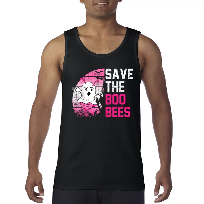 Save The Boobees Boo Bees Breast Cancer Halloween Tank Top