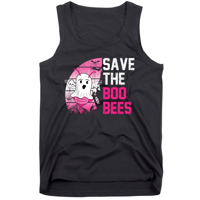 Save The Boobees Boo Bees Breast Cancer Halloween Tank Top