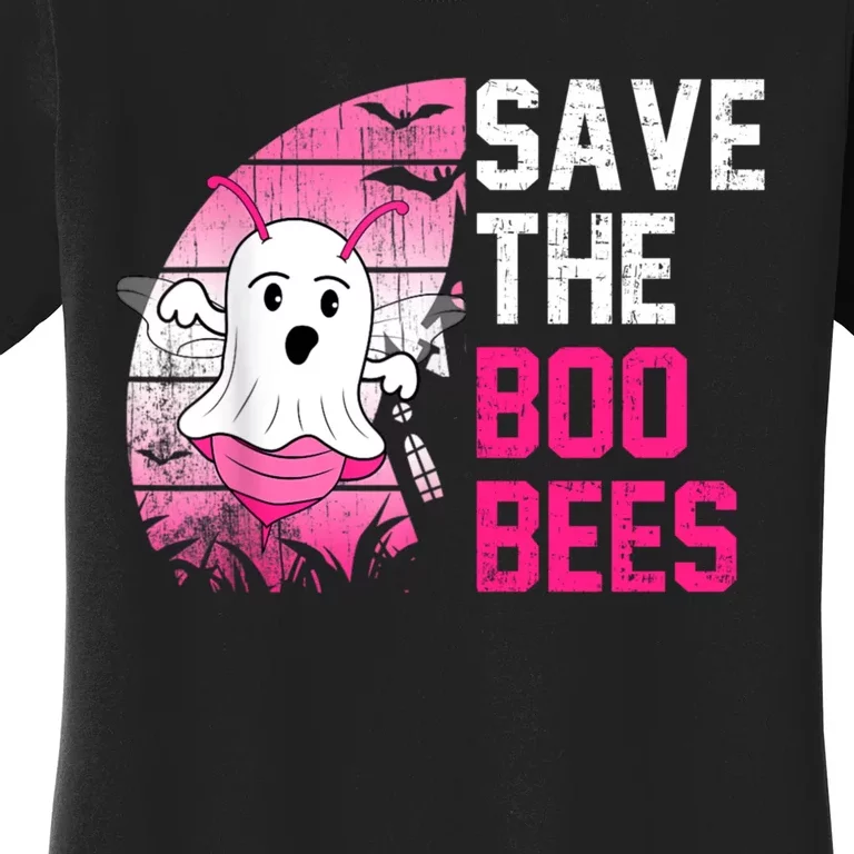 Save The Boobees Boo Bees Breast Cancer Halloween Women's T-Shirt