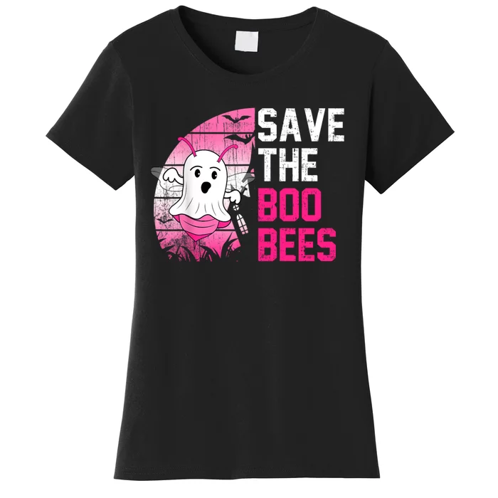 Save The Boobees Boo Bees Breast Cancer Halloween Women's T-Shirt