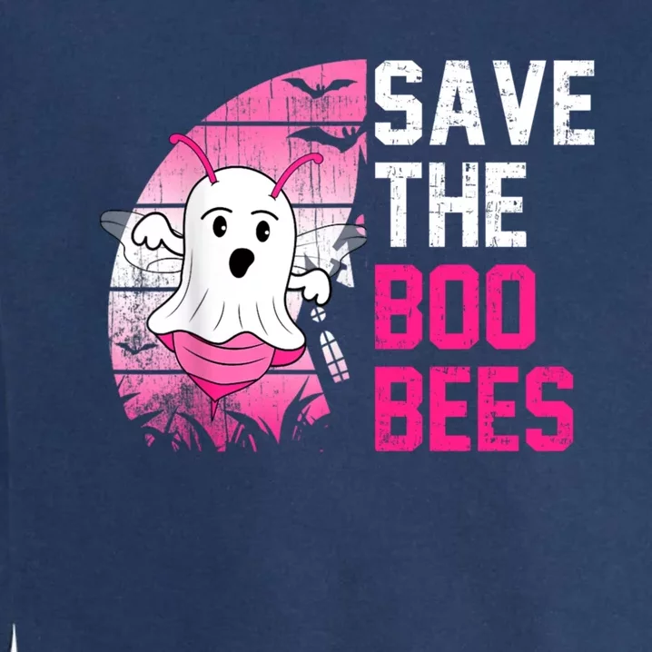 Save The Boobees Boo Bees Breast Cancer Halloween Garment-Dyed Sweatshirt