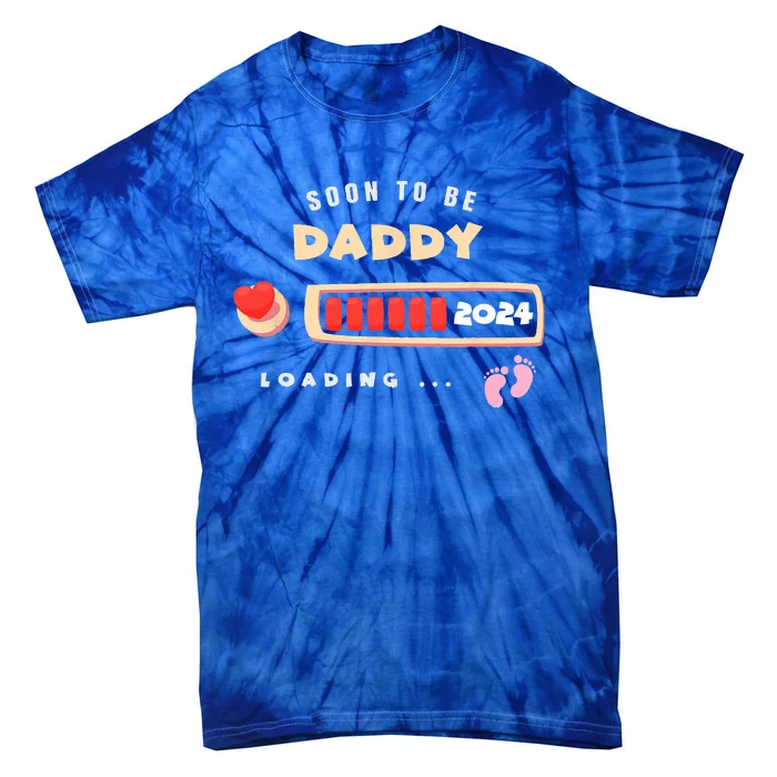 Soon To Be Daddy Pregnancy Announcement Est. 2024 Loading Tie-Dye T-Shirt