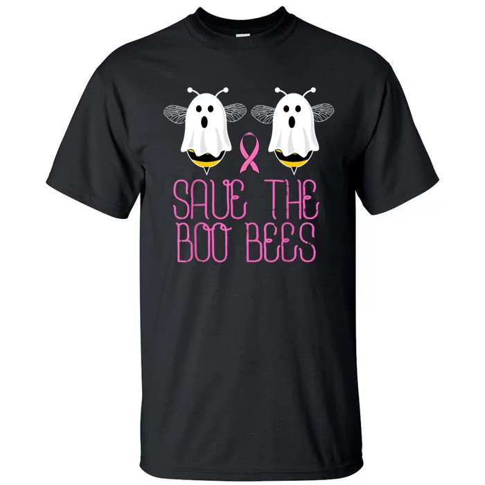 Save The Boobees Boo Bees Breast Cancer Halloween Tall T-Shirt