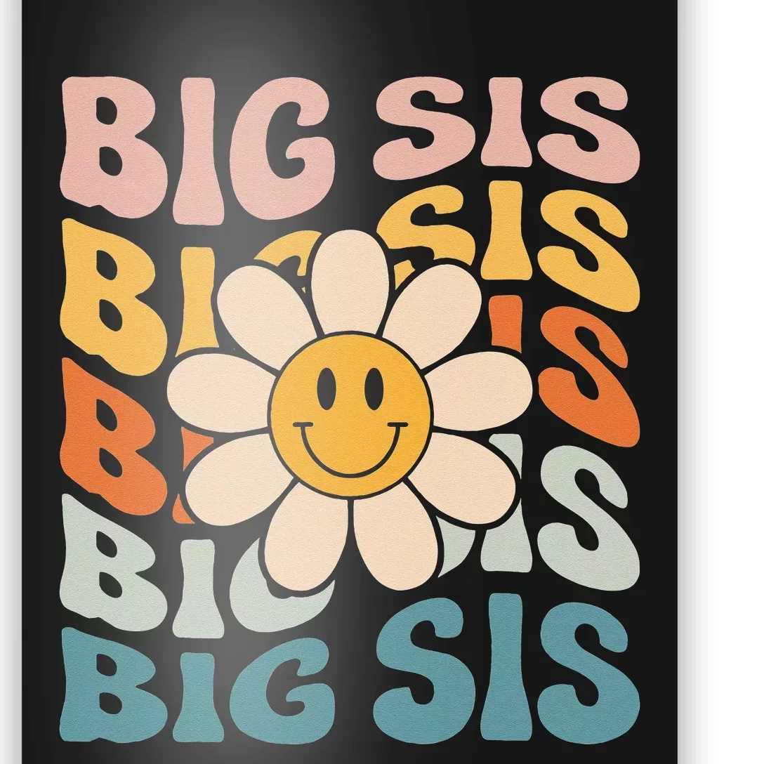 Soon To Be New Big Sister Retro Proud Big Sis Announcement Poster