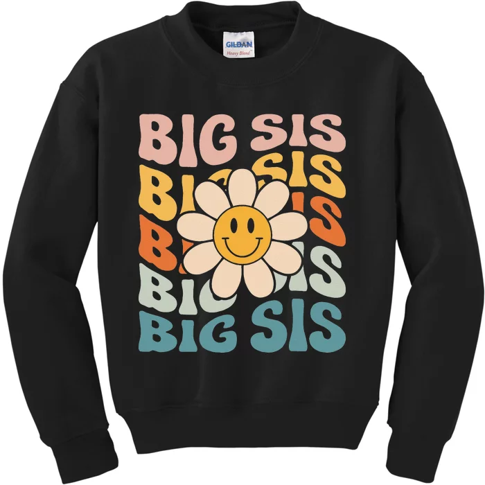 Soon To Be New Big Sister Retro Proud Big Sis Announcement Kids Sweatshirt