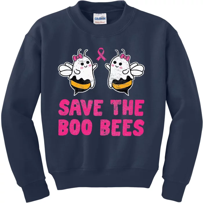 Save The Boo Bees Breast Cancer Awareness Halloween Kids Sweatshirt