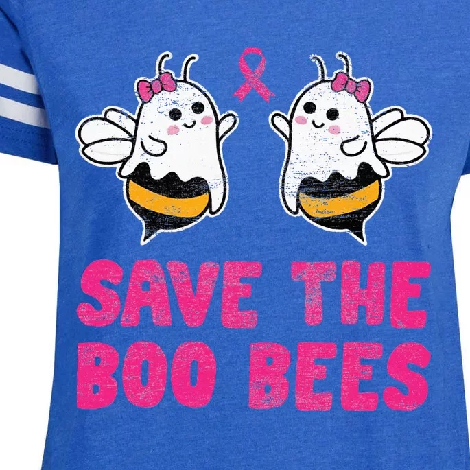 Save The Boo Bees Breast Cancer Awareness Halloween Enza Ladies Jersey Football T-Shirt