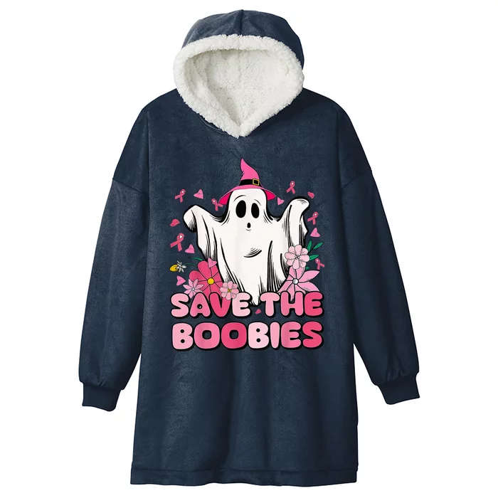 Save The Boo Bees Fun Halloween Pink Breast Cancer Awareness Hooded Wearable Blanket