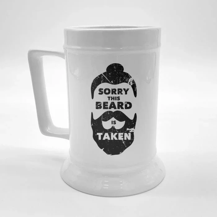 Sorry This Beard Is Taken Gift Valentines Day Gift Front & Back Beer Stein