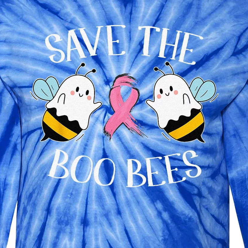 Save The BooBees Lazy Halloween Costume Breast Cancer Tie-Dye Long Sleeve Shirt