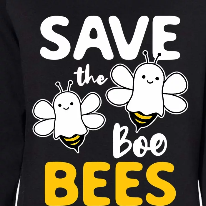 Save The Boo Bees Breast Cancer Awareness Halloween Ghost Funny Gift Womens California Wash Sweatshirt