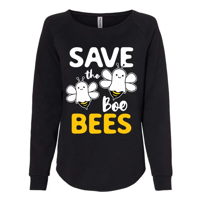 Save The Boo Bees Breast Cancer Awareness Halloween Ghost Funny Gift Womens California Wash Sweatshirt