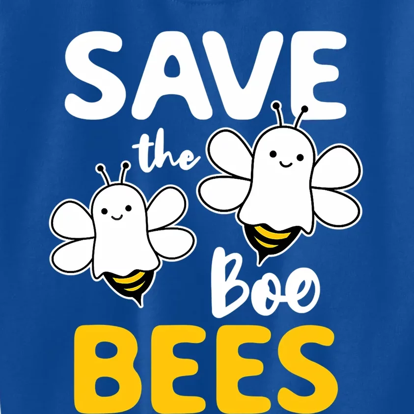 Save The Boo Bees Breast Cancer Awareness Halloween Ghost Funny Gift Kids Sweatshirt