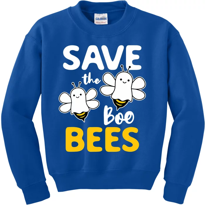 Save The Boo Bees Breast Cancer Awareness Halloween Ghost Funny Gift Kids Sweatshirt