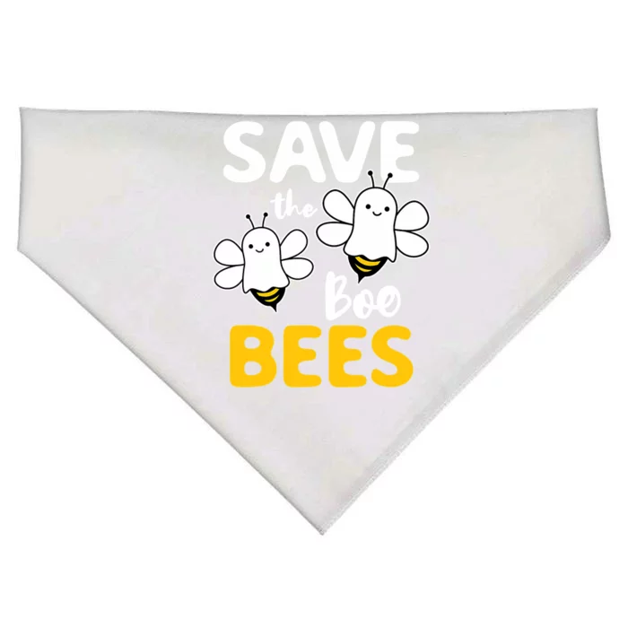 Save The Boo Bees Breast Cancer Awareness Halloween Ghost Funny Gift USA-Made Doggie Bandana