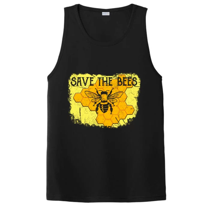 Save The Bees Vintage Climate Change Save Our Planet Bee Gift Performance Tank