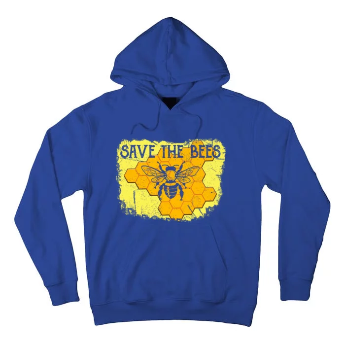 Save The Bees Vintage Climate Change Save Our Planet Bee Gift Tall Hoodie