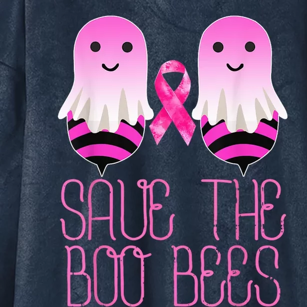 Save The Boo Bees Pink Ribbon Funny Breast Cancer Halloween Hooded Wearable Blanket