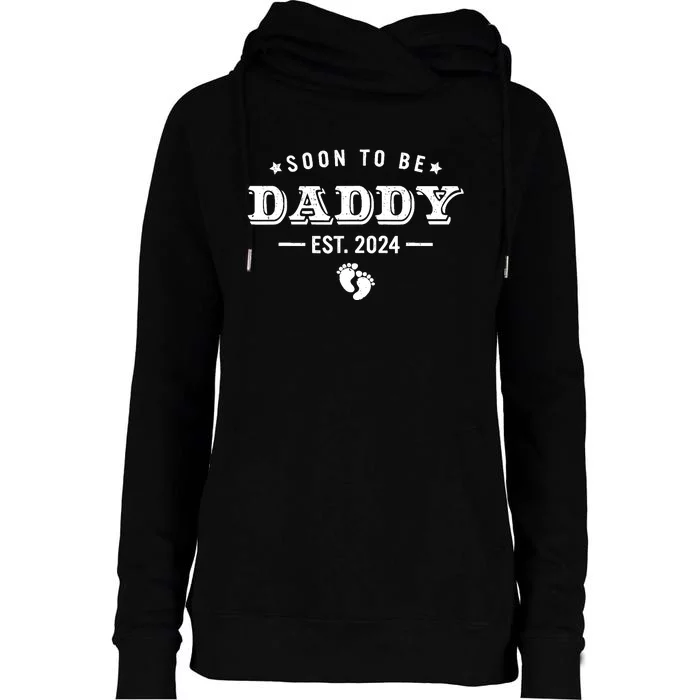 Soon To Be Dad Est 2024 FatherS Day First Time Dad Womens Funnel Neck Pullover Hood