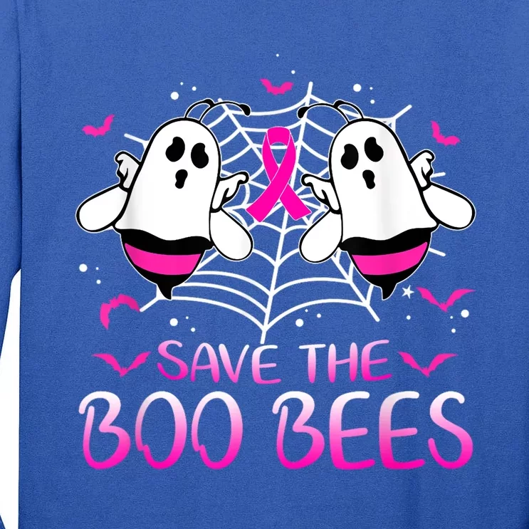 Save The Boo Bees Ribbon Funny Breast Cancer Awareness Gift Tall Long Sleeve T-Shirt