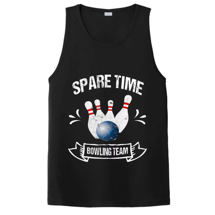 Spare Time Bowling Team Funny Bowling Performance Tank