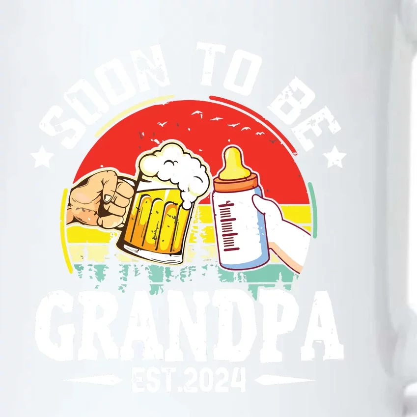 Soon To Be Grandpa 2024 Retro Pregnancy Announcement Dad Black Color Changing Mug