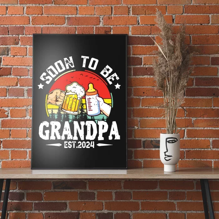 Soon To Be Grandpa 2024 Retro Pregnancy Announcement Dad Poster