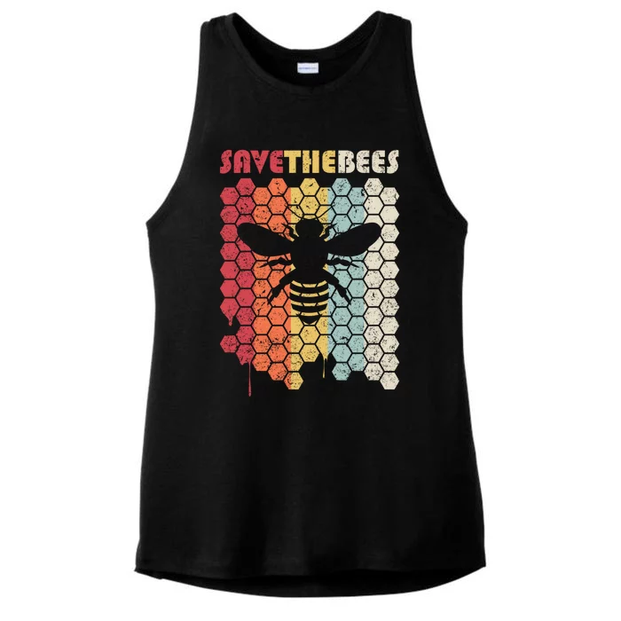 Save The Bees Retro Climate Change Great Gift Ladies Tri-Blend Wicking Tank