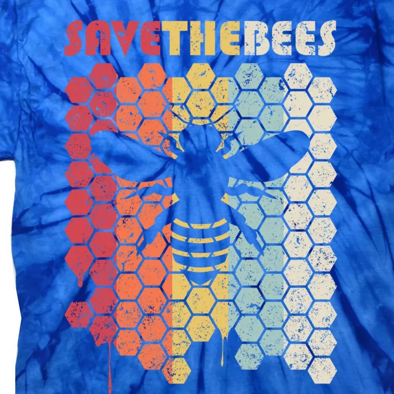 Save The Bees Retro Climate Change Great Gift Tie-Dye T-Shirt