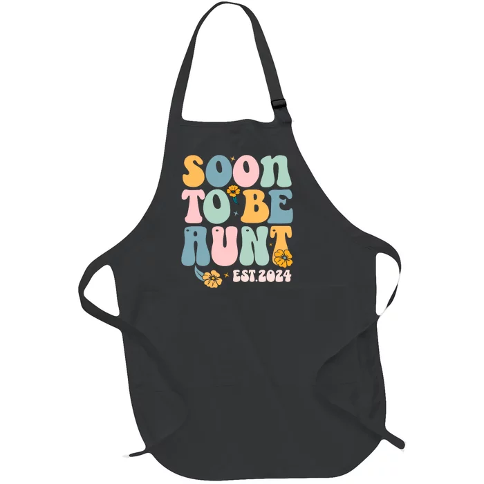 Soon To Be Aunt Est 2024 New Aunt Pregnancy Announcement Full-Length Apron With Pocket