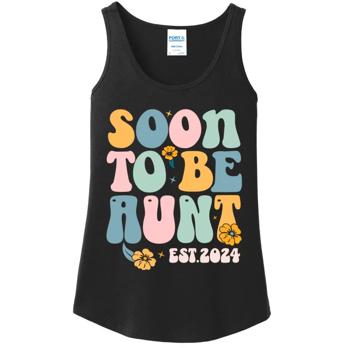 Soon To Be Aunt Est 2024 New Aunt Pregnancy Announcement Ladies Essential Tank