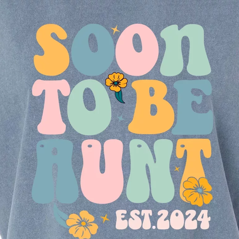 Soon To Be Aunt Est 2024 New Aunt Pregnancy Announcement Garment-Dyed Women's Muscle Tee