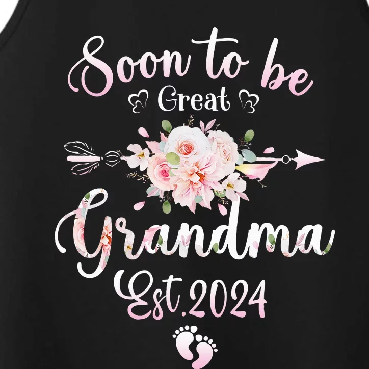 Soon to be Great Grandma 2024 Mothers Day First Time Grandma Performance Tank