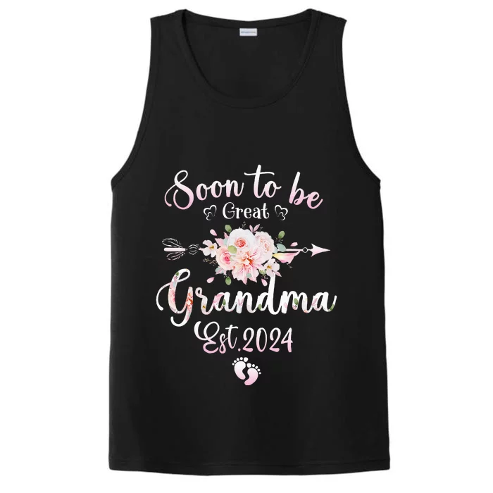 Soon to be Great Grandma 2024 Mothers Day First Time Grandma Performance Tank