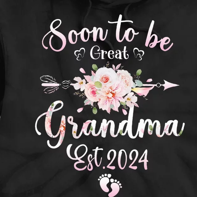 Soon to be Great Grandma 2024 Mothers Day First Time Grandma Tie Dye Hoodie