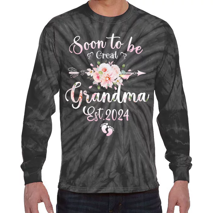 Soon to be Great Grandma 2024 Mothers Day First Time Grandma Tie-Dye Long Sleeve Shirt