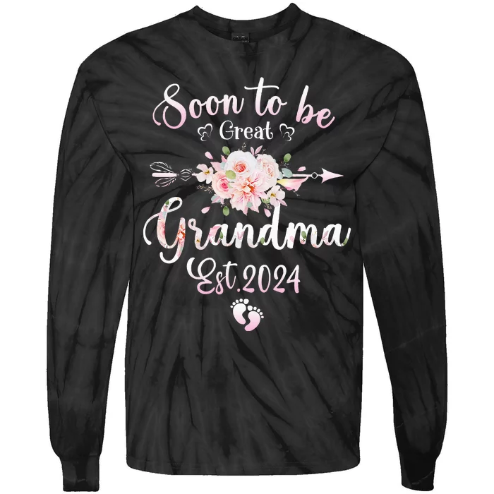 Soon to be Great Grandma 2024 Mothers Day First Time Grandma Tie-Dye Long Sleeve Shirt