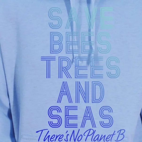 Save The Bees Trees And Seas Theres No Plant B Earth Day Gift Unisex Surf Hoodie