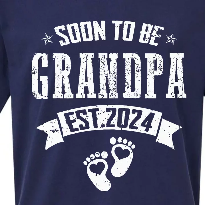 Soon To Be Grandpa Promoted To Grandpa 2024 Sueded Cloud Jersey T-Shirt