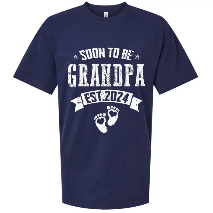 Soon To Be Grandpa Promoted To Grandpa 2024 Sueded Cloud Jersey T-Shirt