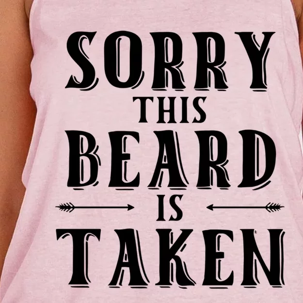 Sorry This Beard Is Taken Cute Gift Valentines Day Cute Gift Women's Knotted Racerback Tank