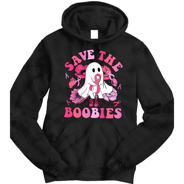 Save The Boobies Breast Cancer Awareness Halloween Tie Dye Hoodie