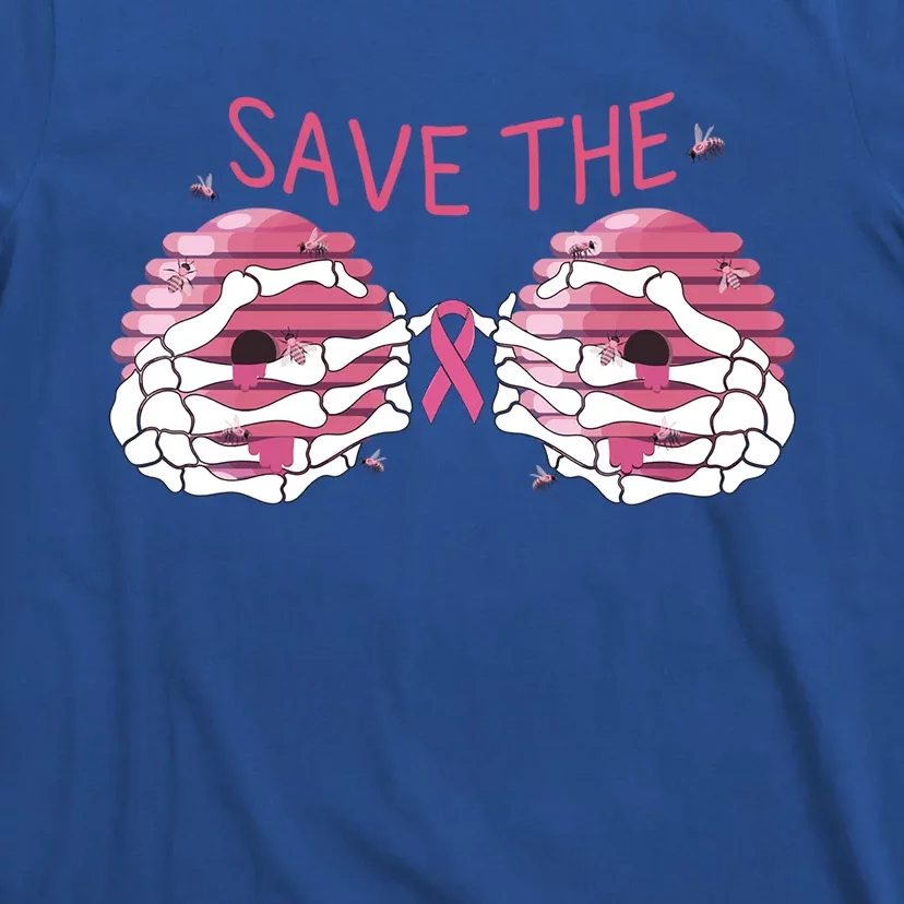 Save The Boobees Boo Bees Breast Cancer Halloween Gift T-Shirt